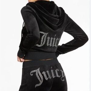 Juicy Couture NWT Black licorice Velour shorts tracksuit